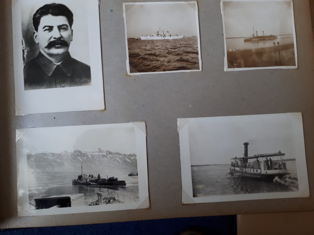 From a photo album of pictures shipboard and ashore from the voyage of La Malouine