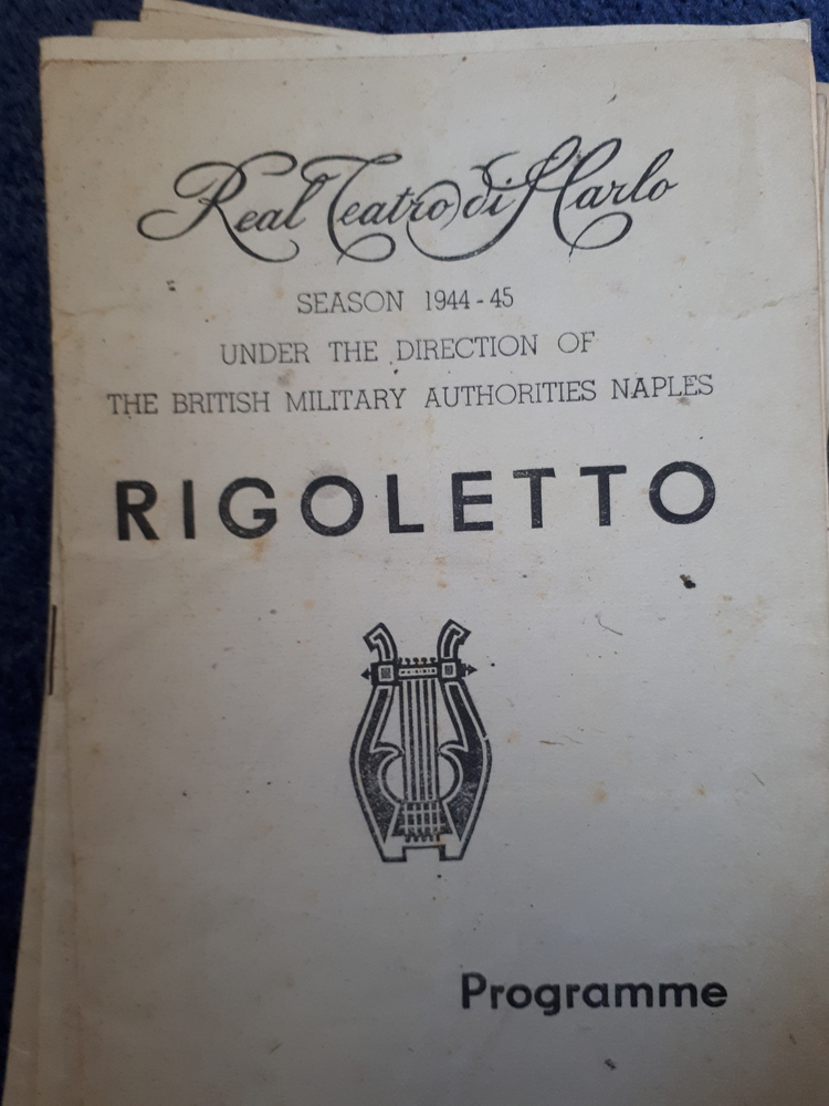 Programme from a performance of Rigoletto