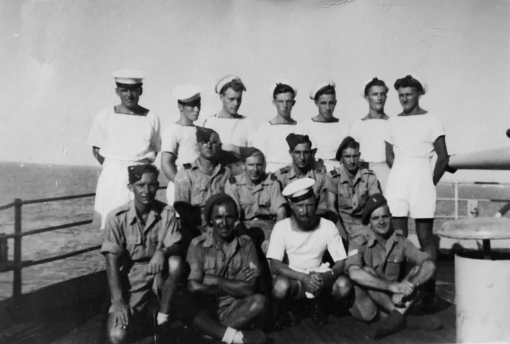 Frank Moran and some unknown Mercantile Marine sailors