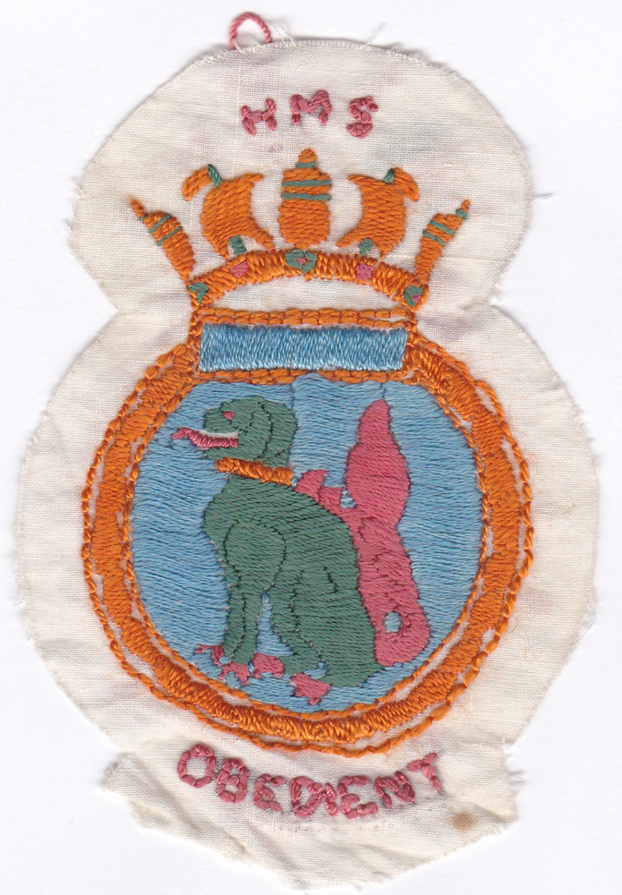 HMS Obedient Embroidered Emblem