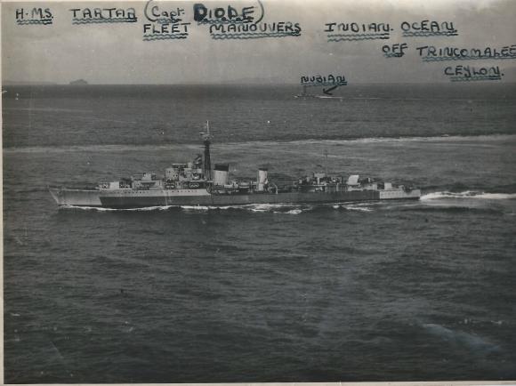 The ship's company on HMS Tartar (1945). The captain was Basil Jones