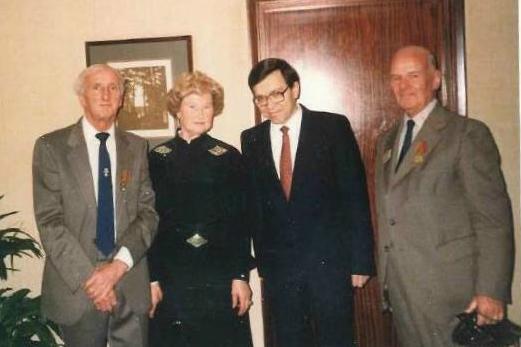 Jules (on the left) with a russian lady, the Russian Ambassador and another gentleman who was recieving a medal (1992)