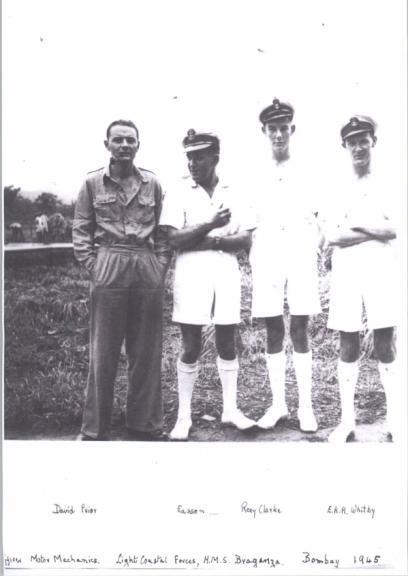 Reay with HMS Braganza shipmates in Bombay, 1945