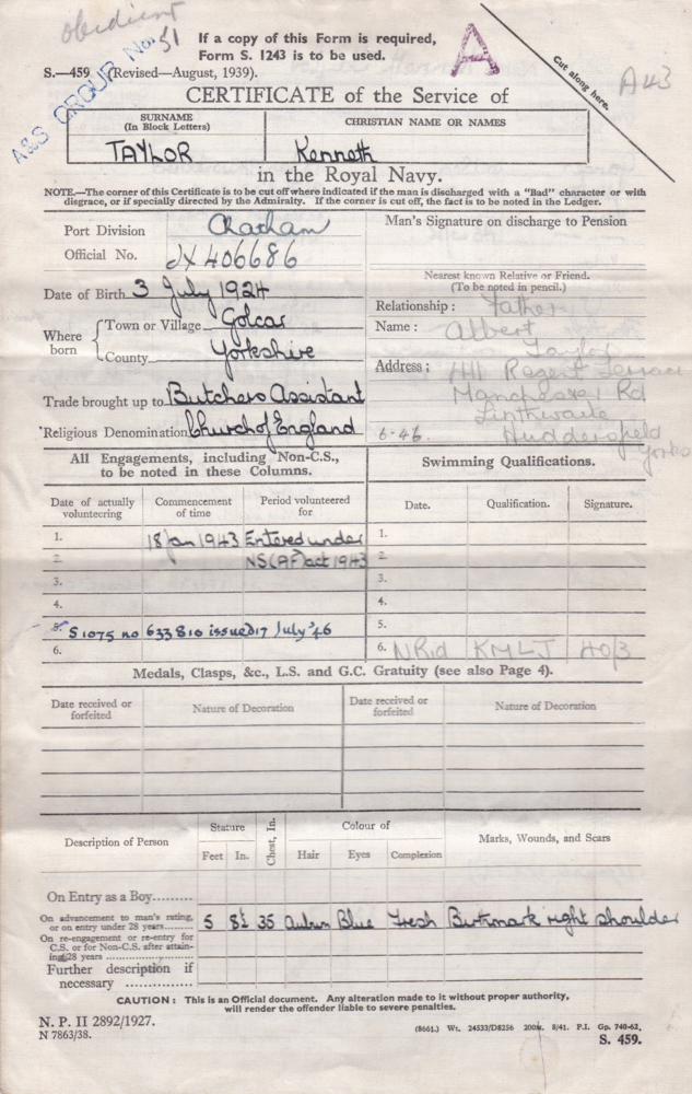 Service record 1