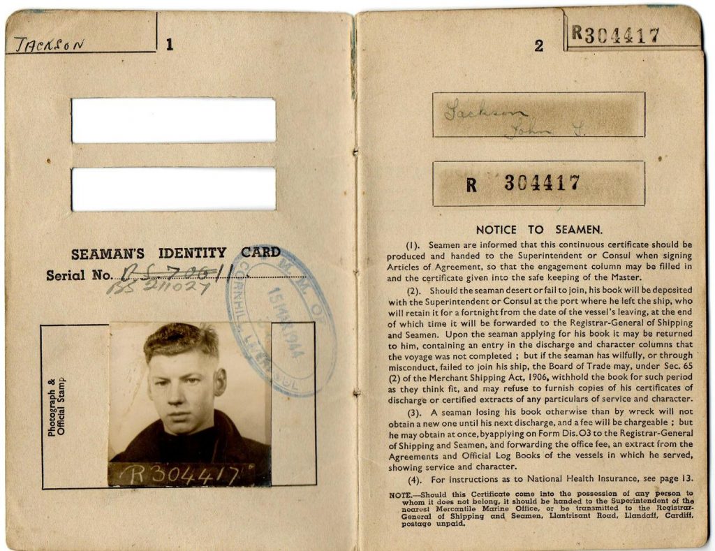 J. T. Jackson identity card