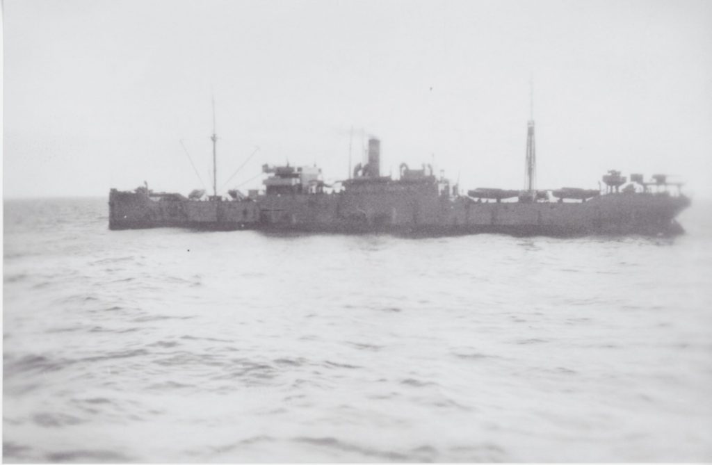 One of the merchant vessels
