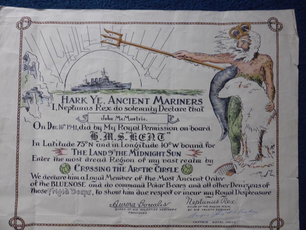 Bluenose Certificate for crossing the Arctic Circle