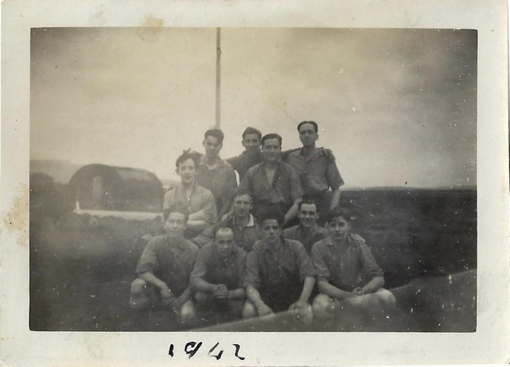 Danny bottom left but again no details other than it was 1942 but they are wearing shorts so I wonder where this one was taken.